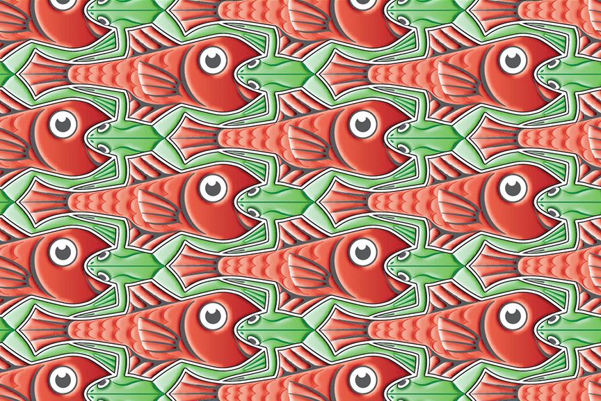 Tessellation Frog & Fish NICOLAS